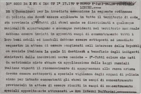 Ordine di Polizia n. 5 del Ministro Buffarini Guidi